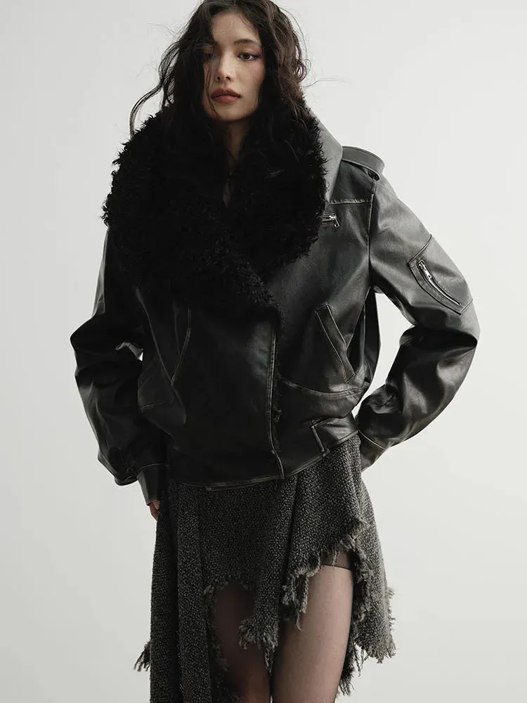 Women's Black Faux Fur Jacket – Edgy Elegance