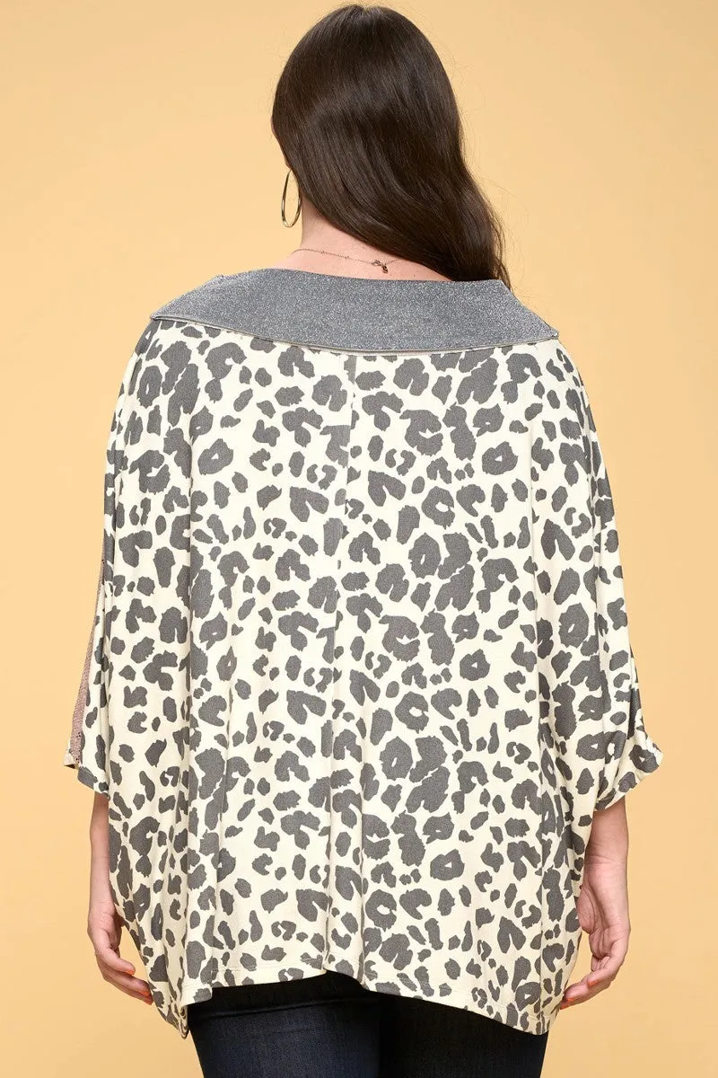 Women's Multi Print Oversized V-neckline