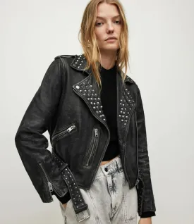 Women's Studded Leather Brando Jacket