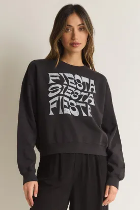 Z SUPPLY - FIESTA TOMGIRL SWEATSHIRT BLACK